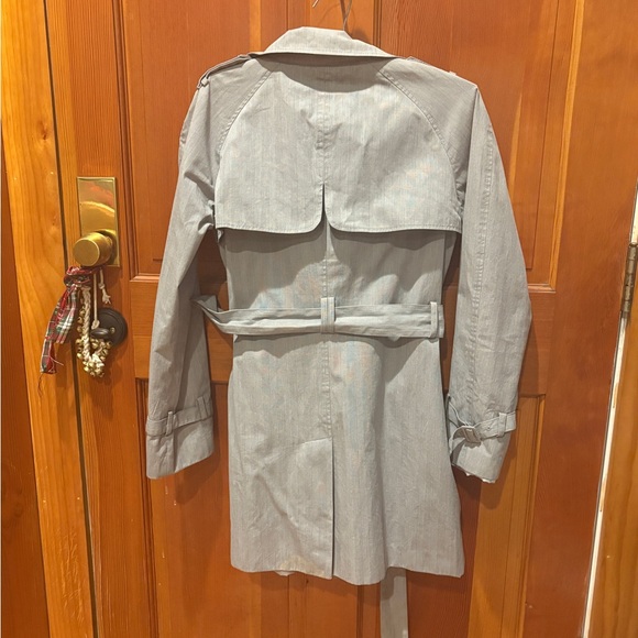 Calvin Klein Double Breasted Cotton Buckle Waist Trench Coat - Picture 13 of 17